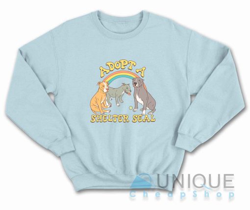 Adopt A Shelter Seal Sweatshirt Color Light Blue