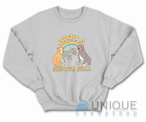 Adopt A Shelter Seal Sweatshirt Color Light Grey