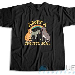 Adopt A Shelter Seal T-Shirt Color Black