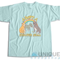 Adopt A Shelter Seal T-Shirt Color Light Blue