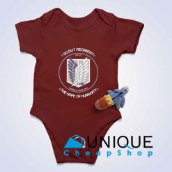 Attack On Titan Scout Survey Corps Baby Bodysuits Color Maroon