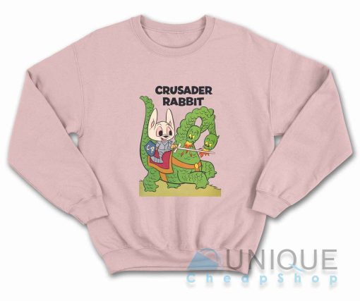Crusader Rabbit Sweatshirt Color Baby Pink