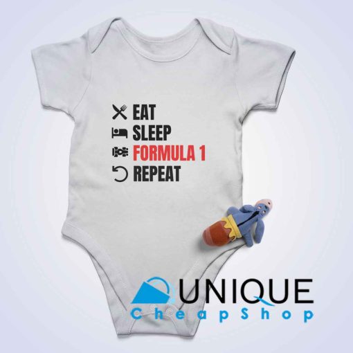 Eat Sleep Formula 1 Repeat Baby Bodysuits