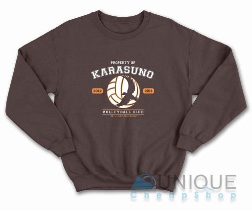Karasuno Team Sweatshirt Color Dark Brown