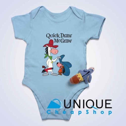 Quick Draw McGraw Baby Bodysuits Color Light Blue