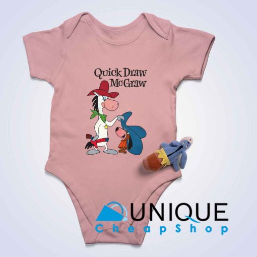 Quick Draw McGraw Baby Bodysuits Color Pink