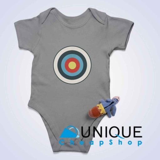Archery Target Baby Bodysuits Color Grey