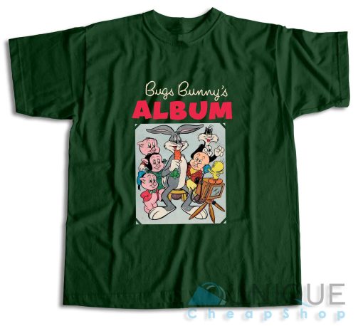 Bugs Bunny's Album T-Shirt Color Dark Green