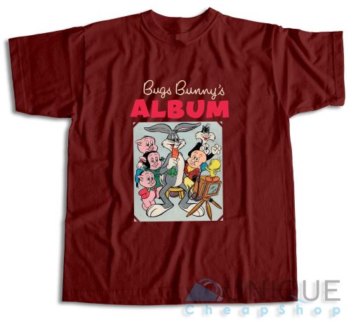 Bugs Bunny's Album T-Shirt Color Maroon