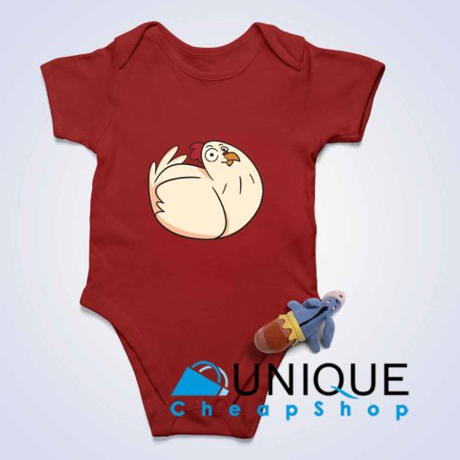 Chicken Baby Bodysuits Color Red