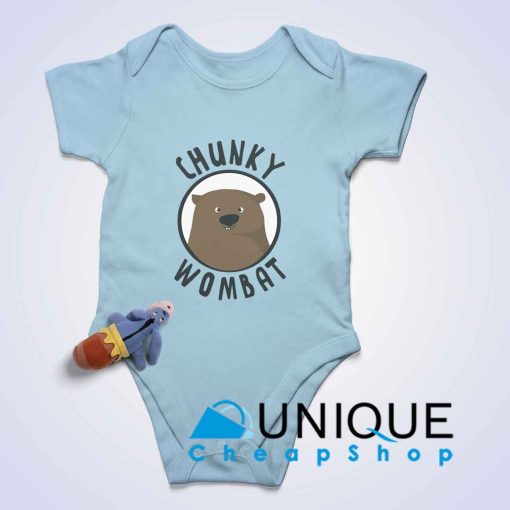 Chunky Wombat Baby Bodysuits Color Light Blue