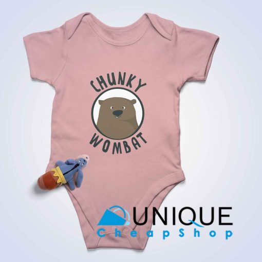 Chunky Wombat Baby Bodysuits Color Pink