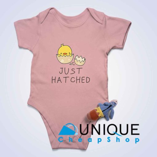 Just Hatched Chick Baby Bodysuits Color Pink