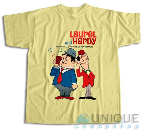 Laurel And Hardy T-Shirt Color Cream