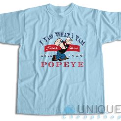 Popeye I Yam What I Yam T-Shirt Color Light Blue