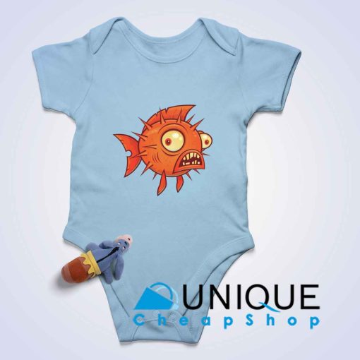 Pufferfish Baby Bodysuits Color Light Blue