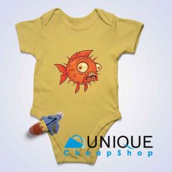 Pufferfish Baby Bodysuits Color Yellow