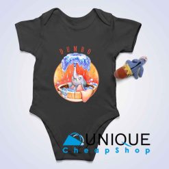 Dumbo Shower Baby Bodysuits Color Black