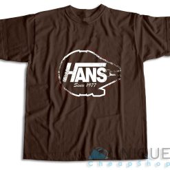 Hans Since 1977 Falcon Parody T-Shirt Color Brown