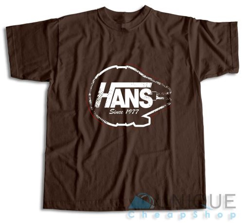 Hans Since 1977 Falcon Parody T-Shirt Color Brown