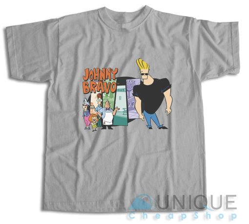 Johnny Bravo And Friends T-Shirt Color Grey