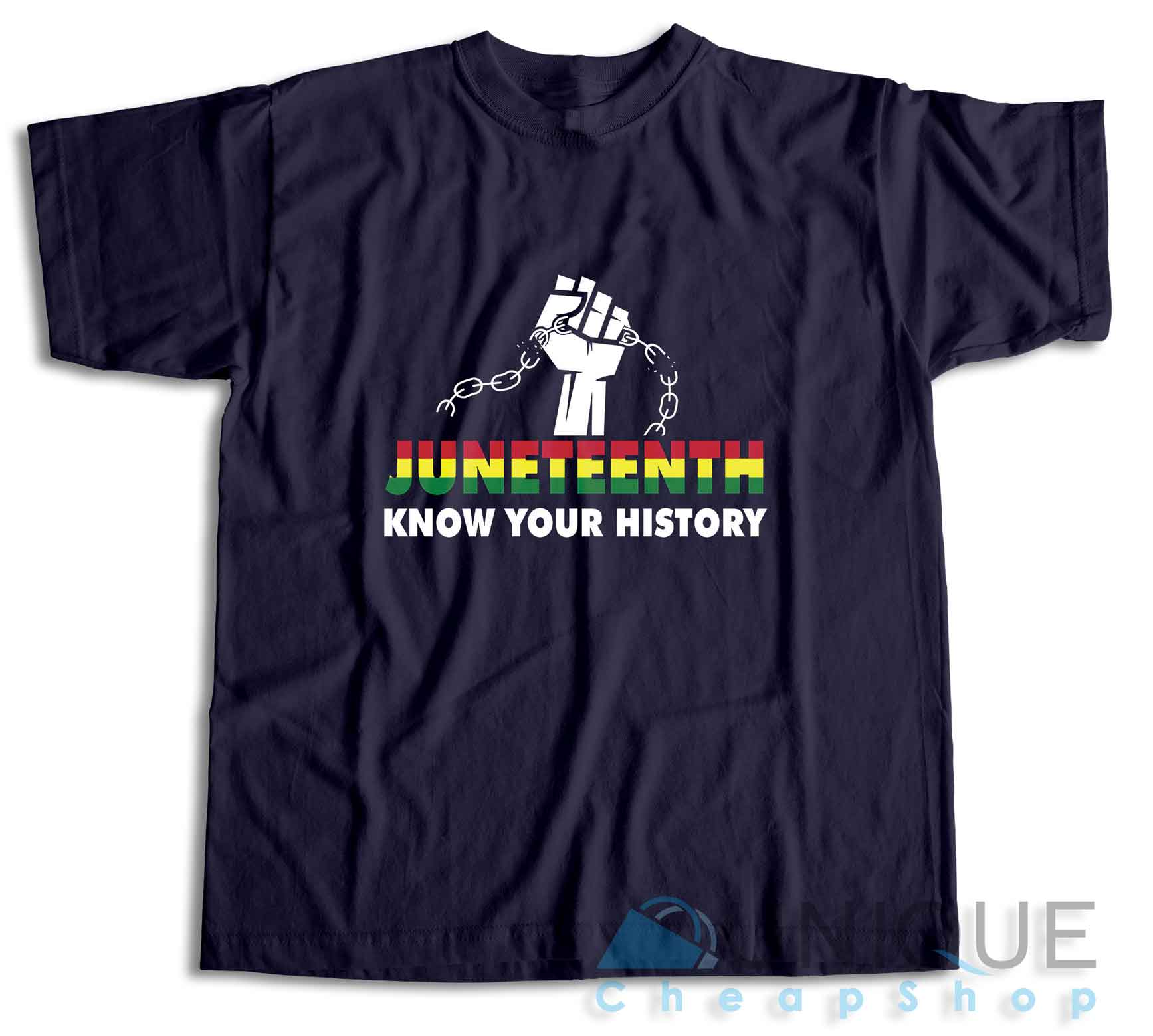 Juneteenth Black History June 19th 1866 T-Shirt Color Navy