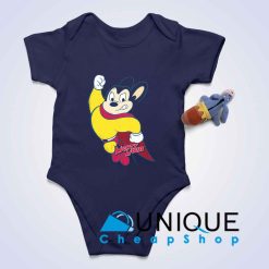 Mighty Mouse Baby Bodysuits Color Navy