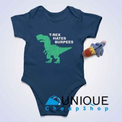 T-Rex Hates Burpees Baby Bodysuits Color Navy