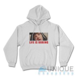 Life Is Boring Pulp Fiction Mia Wallace Hoodie Color White