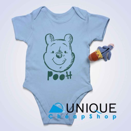 Winnie the Pooh Baby Bodysuits Color Light Blue