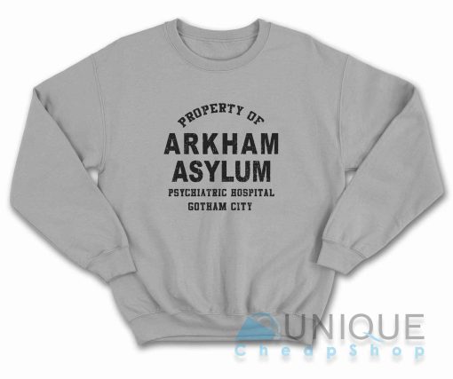 Arkham Asylum Sweatshirt Color Light Grey