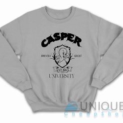 Casper Friendly Ghost University Sweatshirt Color Light Grey