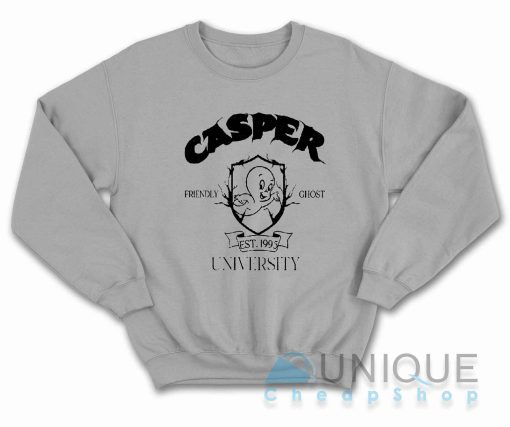 Casper Friendly Ghost University Sweatshirt Color Light Grey