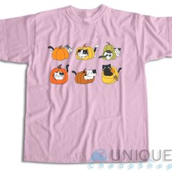 Cats in Pumpkins T-Shirt Color Pink