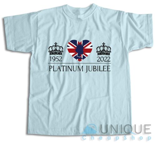 Queen Elizabeth's Platinum Jubilee T-Shirt Color Light Blue