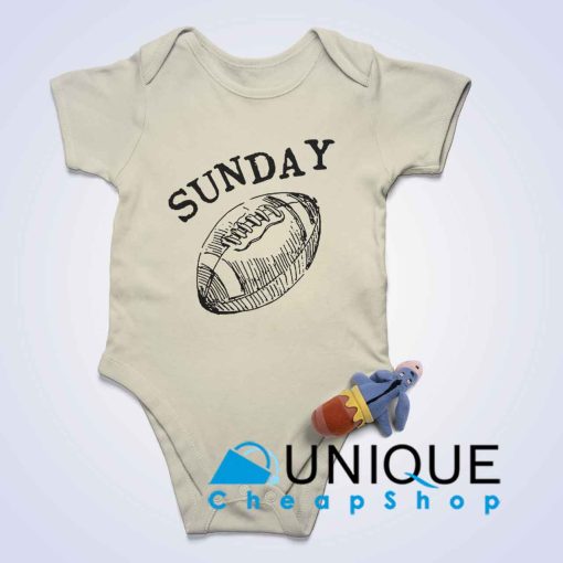 Sunday Funday Football Baby Bodysuits Color Cream