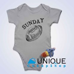 Sunday Funday Football Baby Bodysuits Color Grey