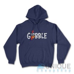 Gobble Gobble Thanksgiving Hoodie Color Navy