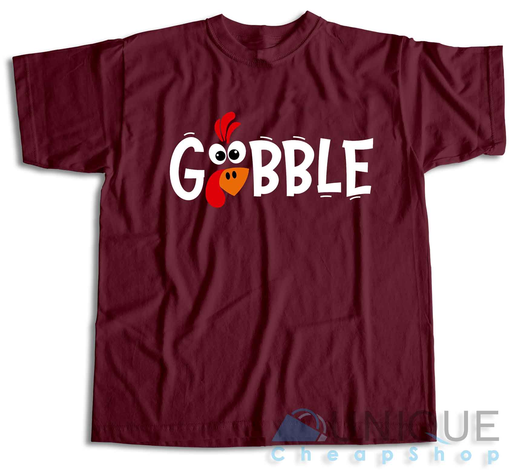 Gobble Gobble Thanksgiving T-Shirt Color Maroon