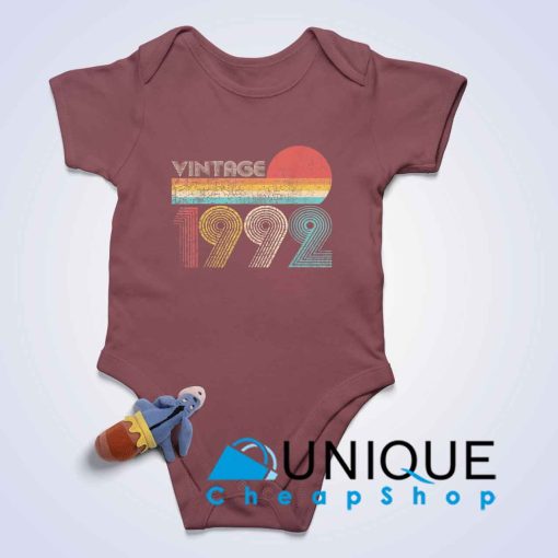 Vintage 1992 30th Baby Bodysuits Color Maroon