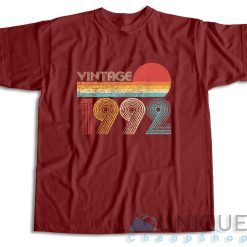 Vintage 1992 30th T-Shirt Color Maroon