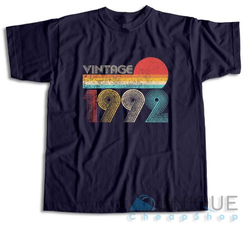 Vintage 1992 30th T-Shirt Color Navy