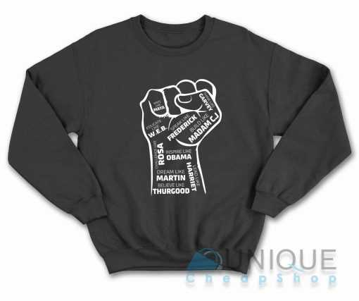 Black Leaders Fist Sweatshirt Color Black