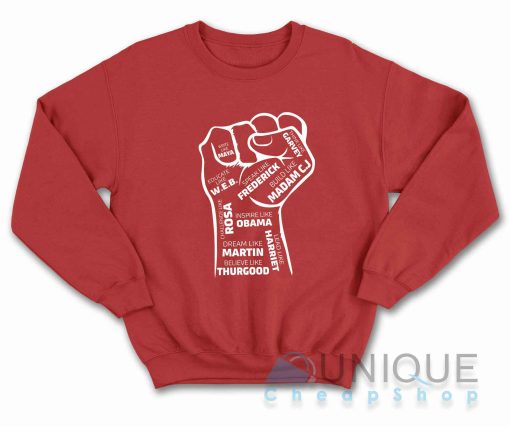 Black Leaders Fist Sweatshirt Color Red