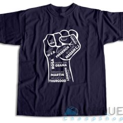 Black Leaders Fist T-Shirt Color Navy