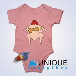 Turkey Thanksgiving Baby Bodysuits Color Pink