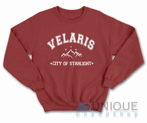 Velaris City of Starlight Sweatshirt Color Maroon