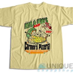 Pete and Elda's Bar Carmen's Pizzeria T-Shirt Color Cream