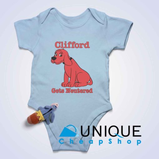 Big Red Dog Gets Neutered Baby Bodysuits Color Light Blue