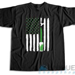 Green Beer American Flag St. Patrick's Day T-Shirt